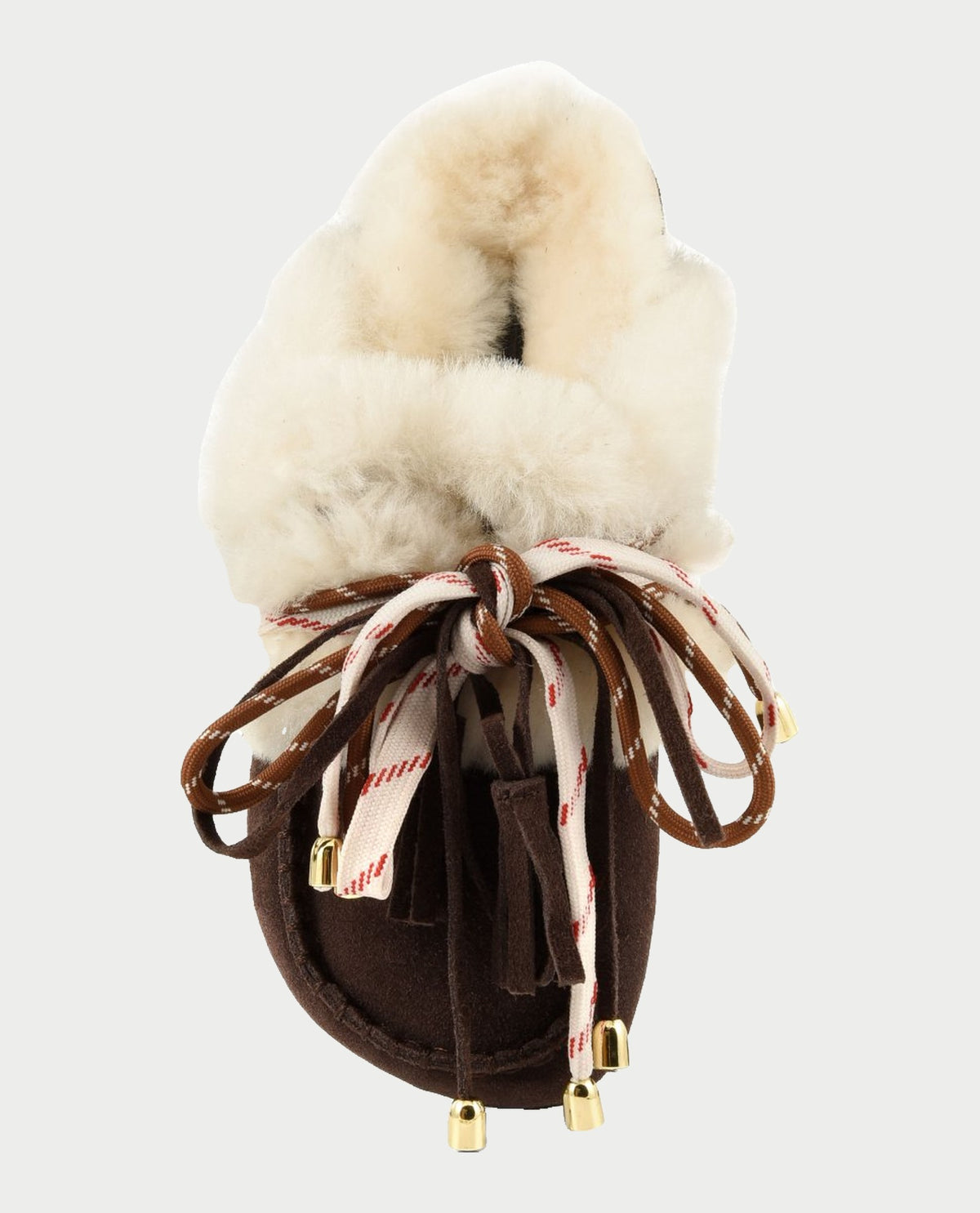 Sabot Colors of California in pelle con fodera montone e lacci 
