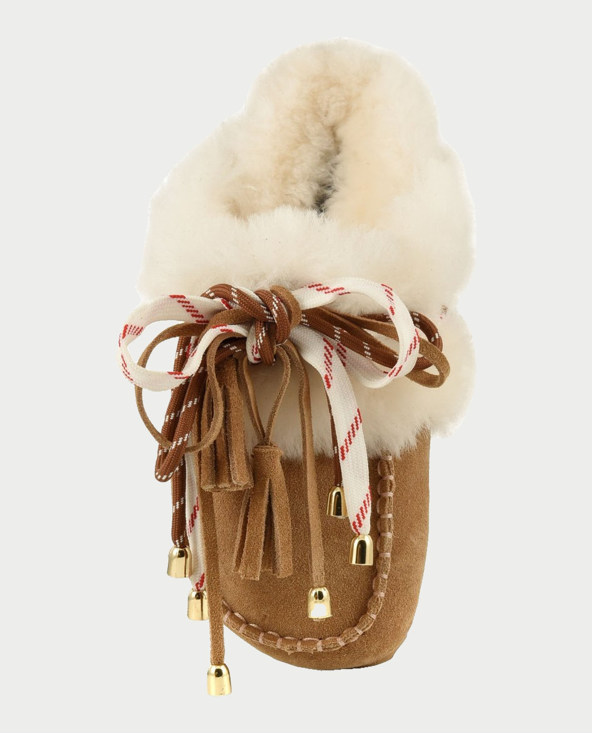 Sabot Colors of California in pelle con fodera montone e lacci 