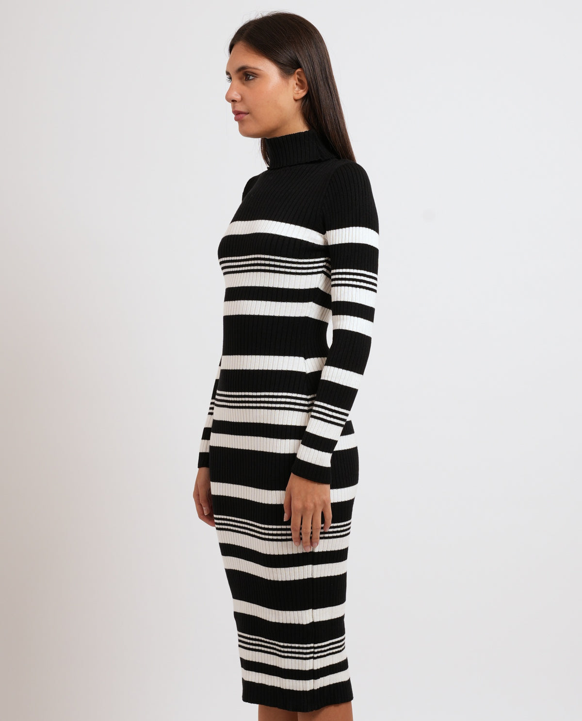 Vestito lungo Denny Rosa donna e collo alto 
