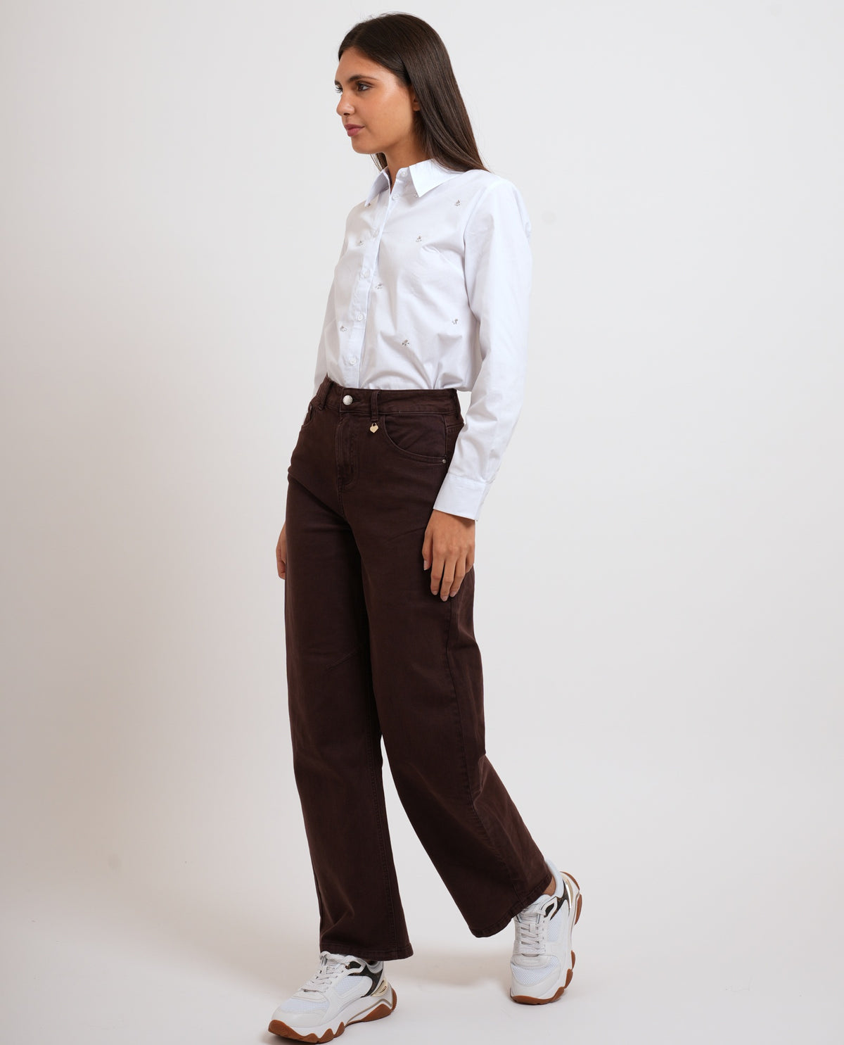 Pantaloni donna Denny Rose a gamba larga 
