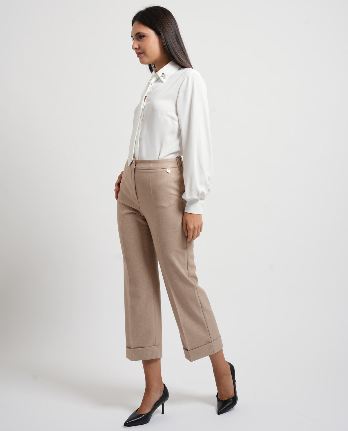 Pantaloni donna Denny Rose con pieghe 
