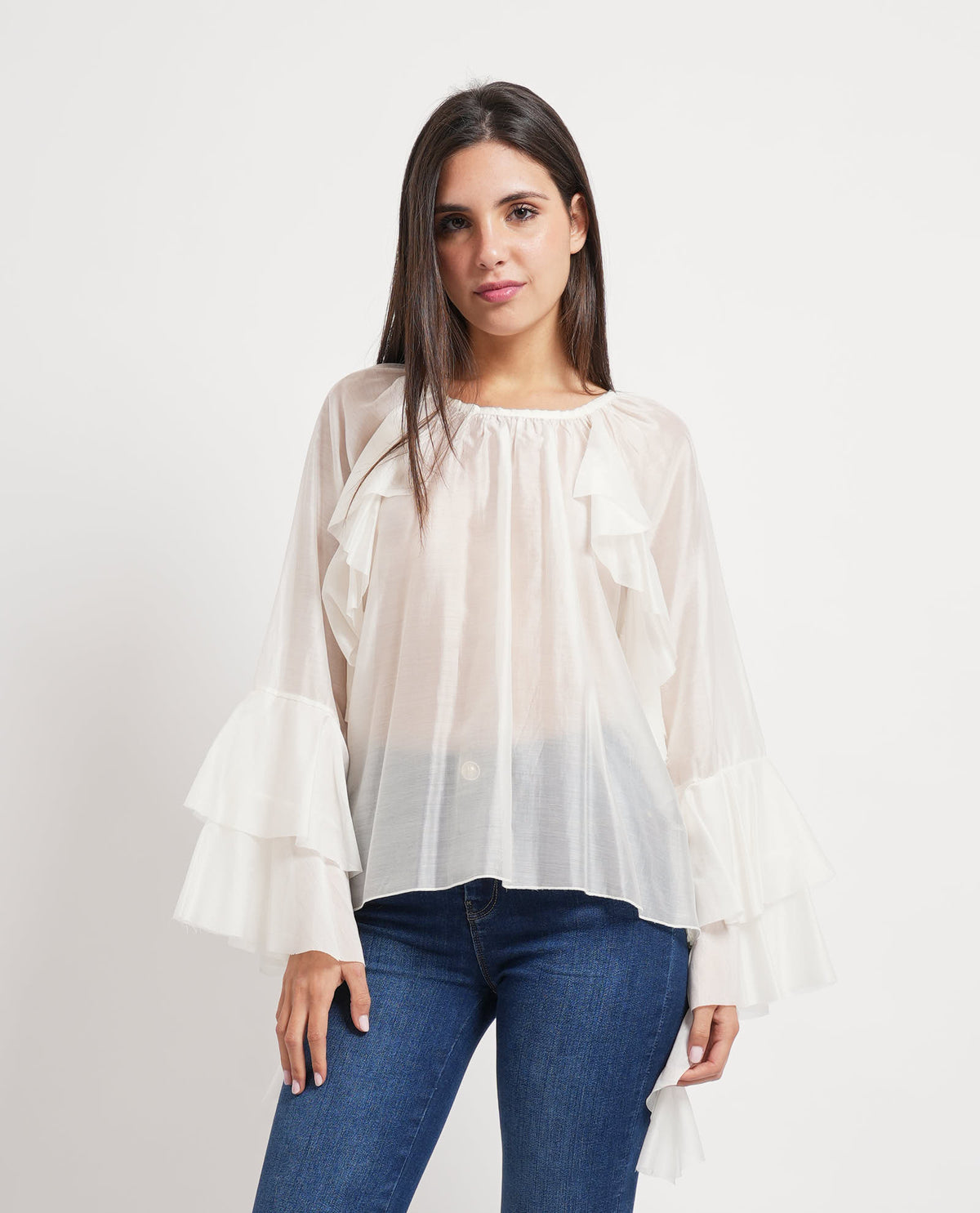 Camicia donna Denny Rose semitrasparente 