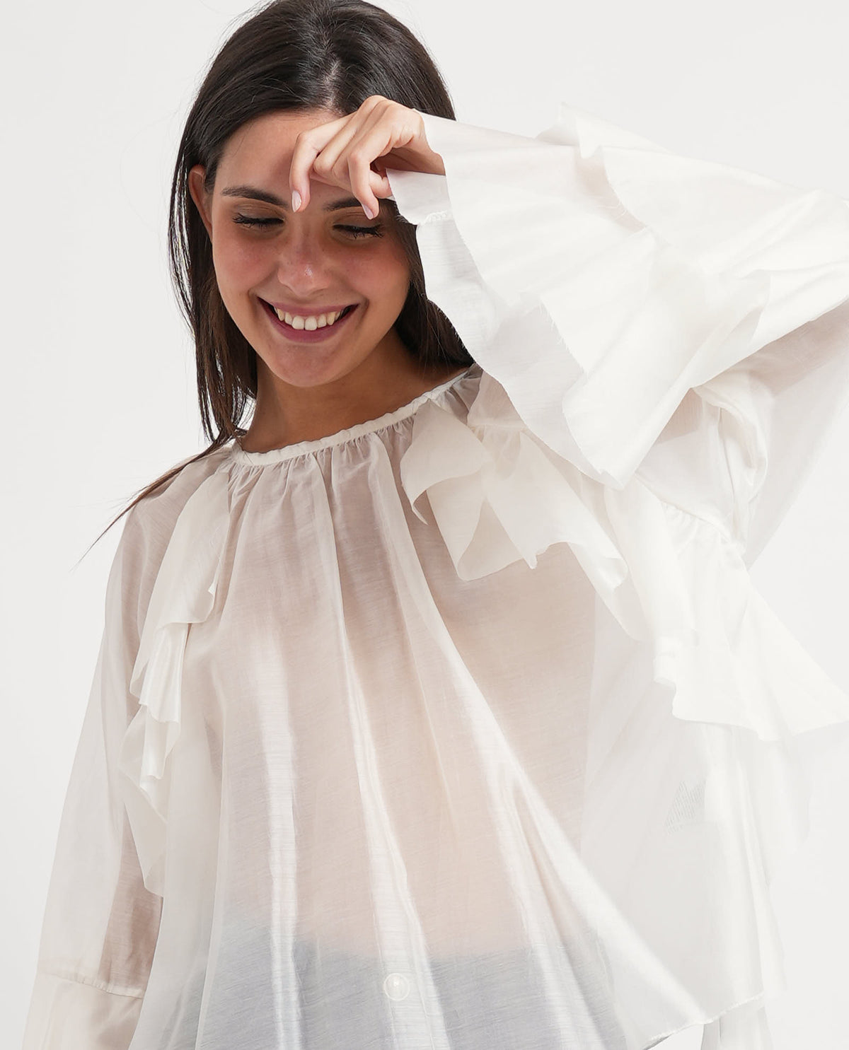 Camicia donna Denny Rose semitrasparente 
