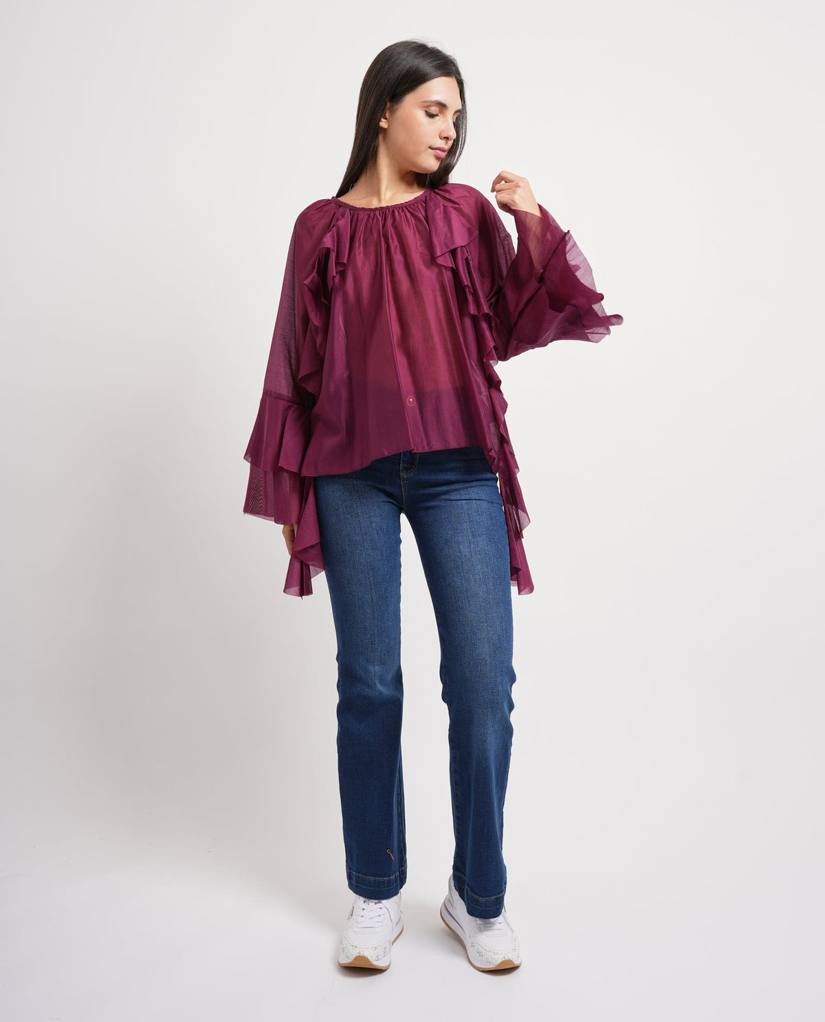 Camicia donna Denny Rose semitrasparente 