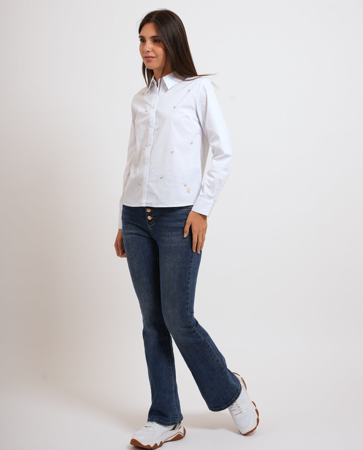 Camicia in cotone Denny Rosa donna 