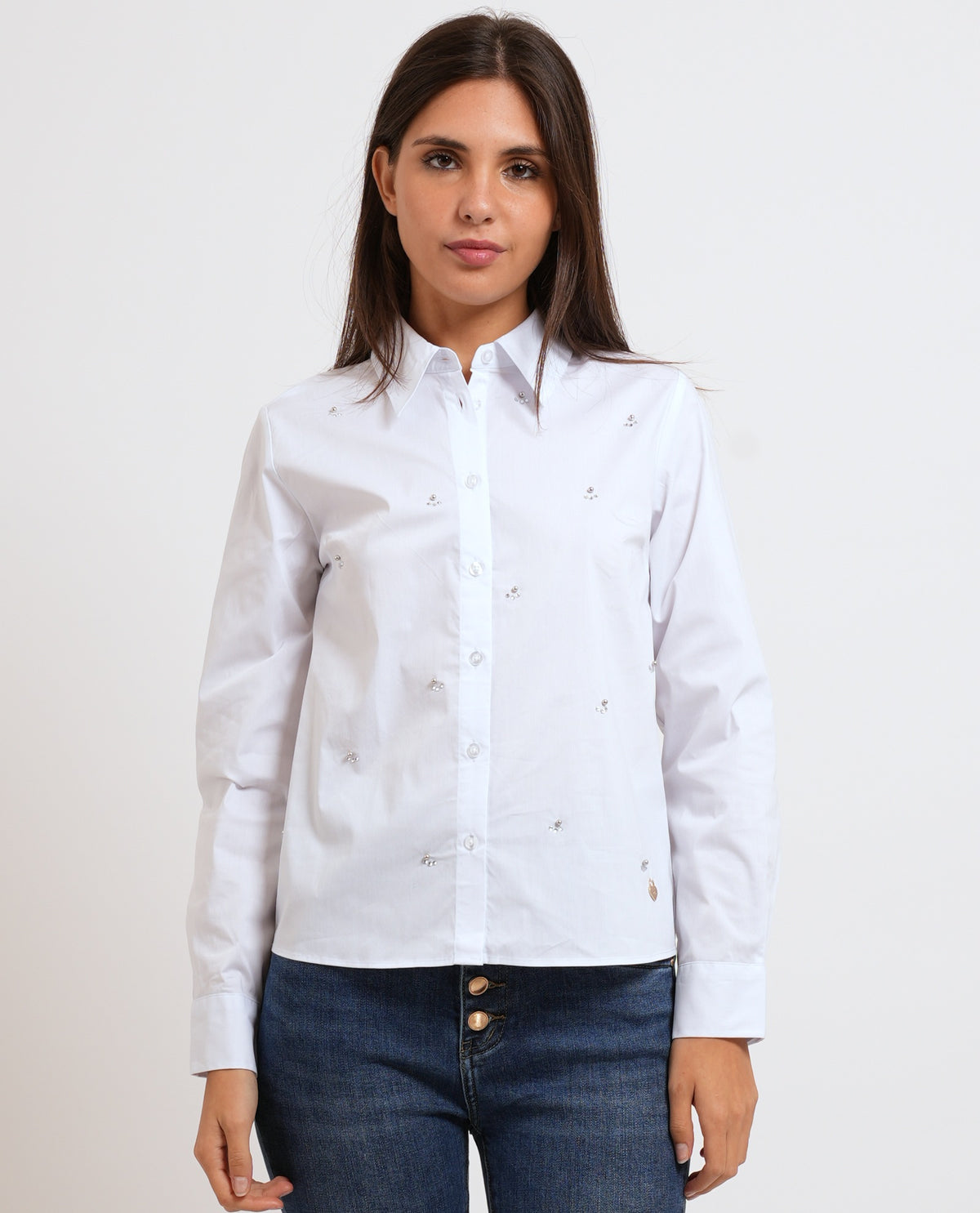Camicia in cotone Denny Rosa donna 