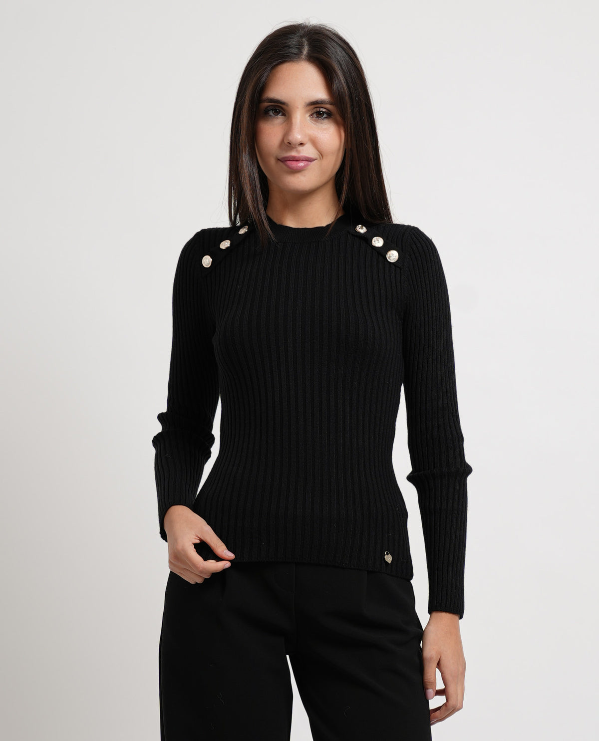 Maglione donna Denny Rose con bottoni su spalla 