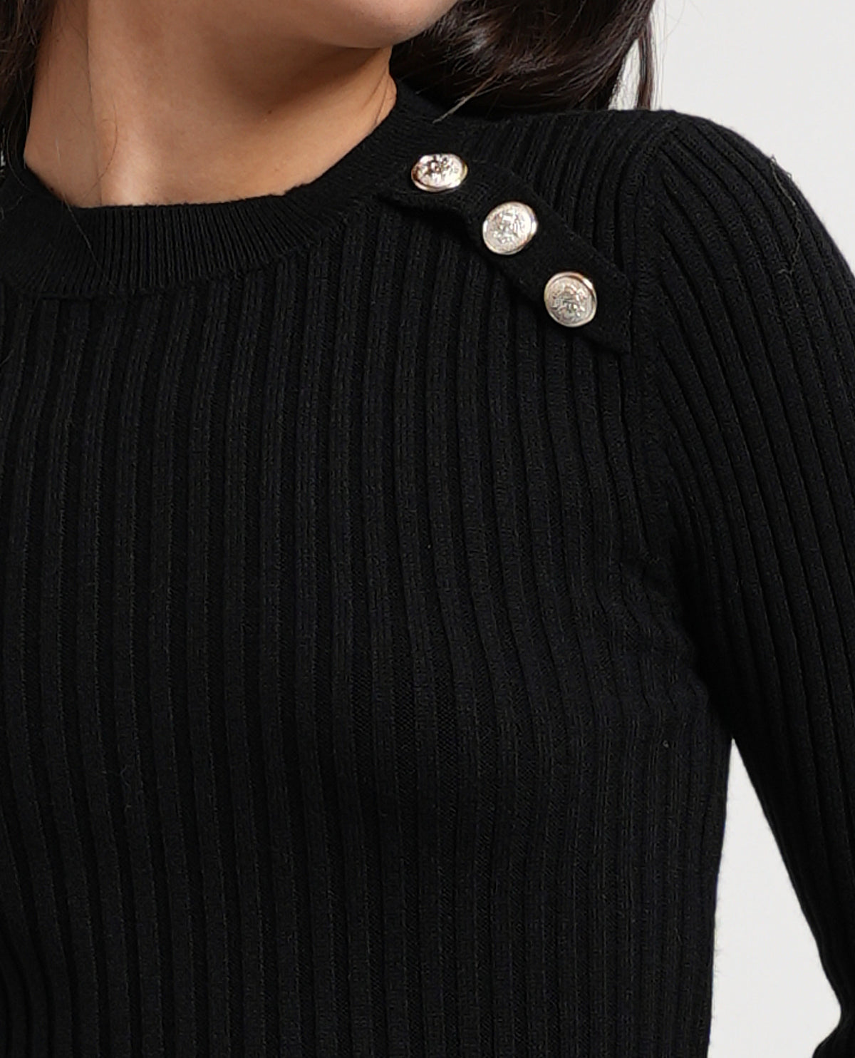 Maglione donna Denny Rose con bottoni su spalla 