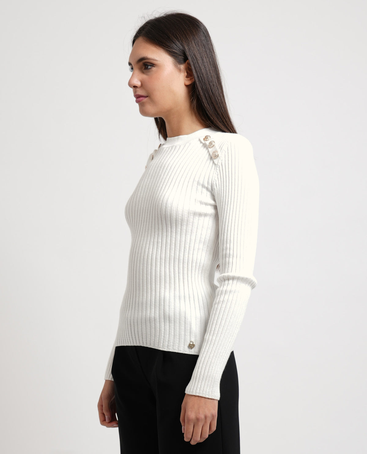 Maglione donna Denny Rose con bottoni su spalla 