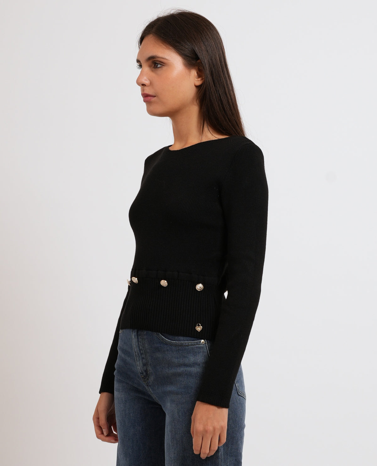 Maglione donna Denny Rosa con collo tondo 
