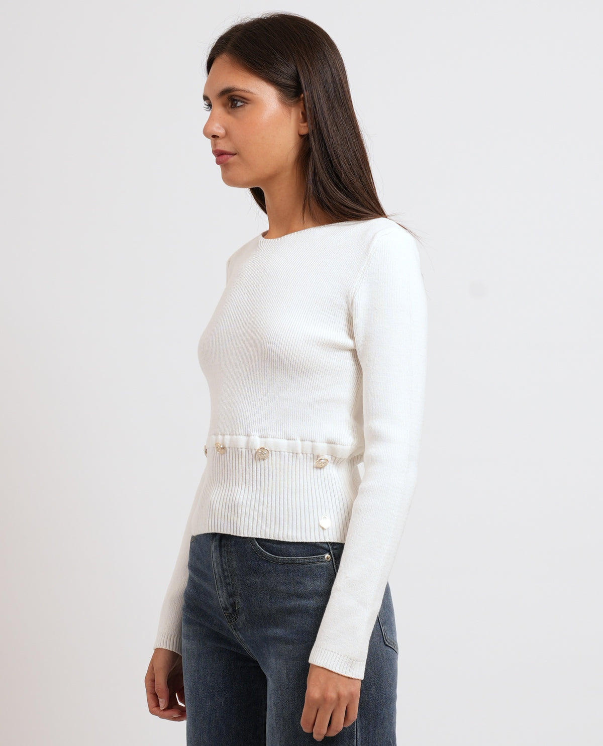 Maglione donna Denny Rosa con collo tondo 