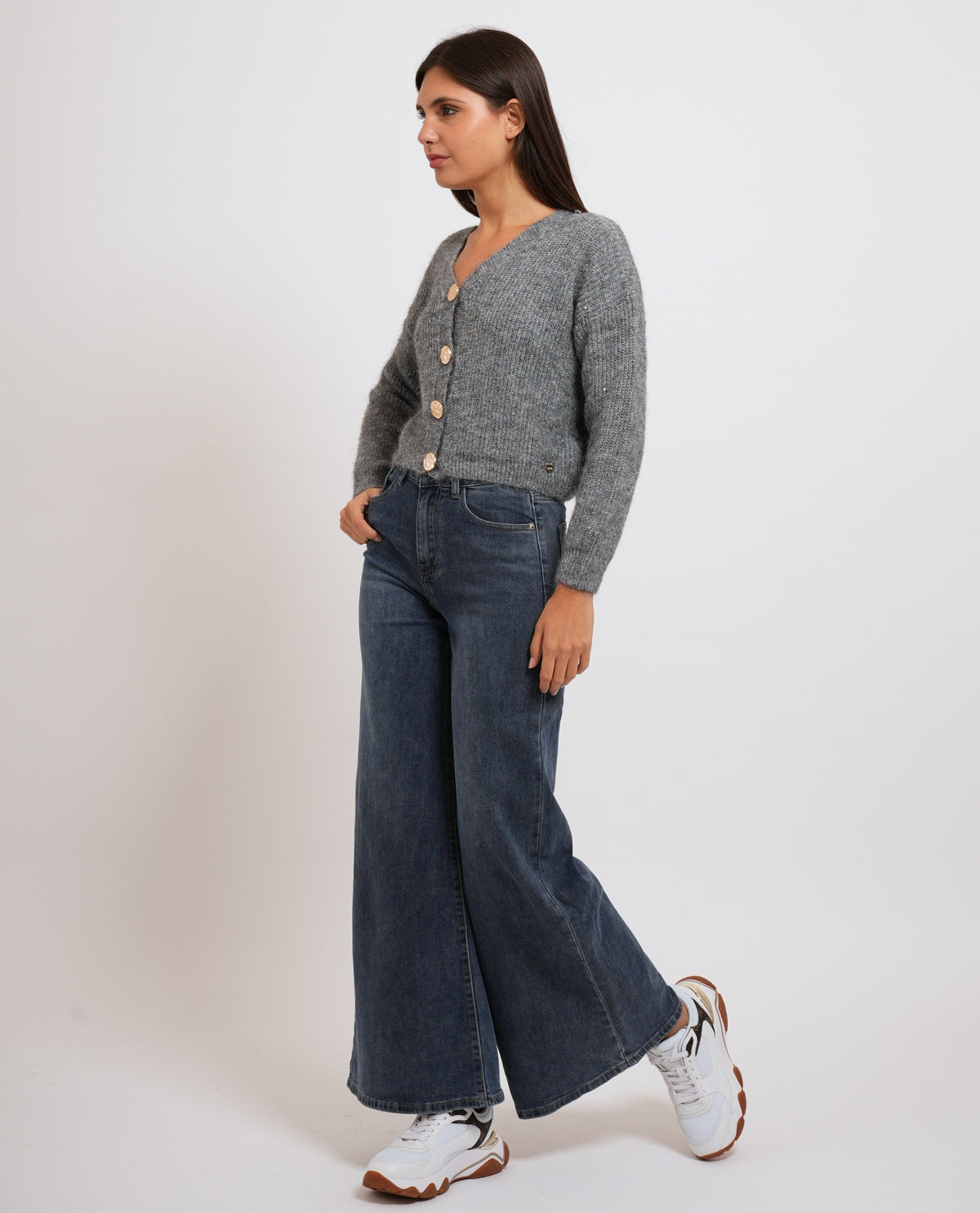 Cardigan donna Denny Rosa in misto lana 