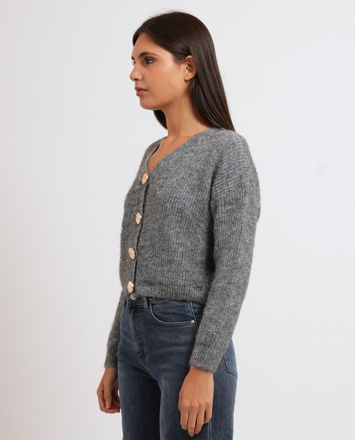 Cardigan donna Denny Rosa in misto lana 