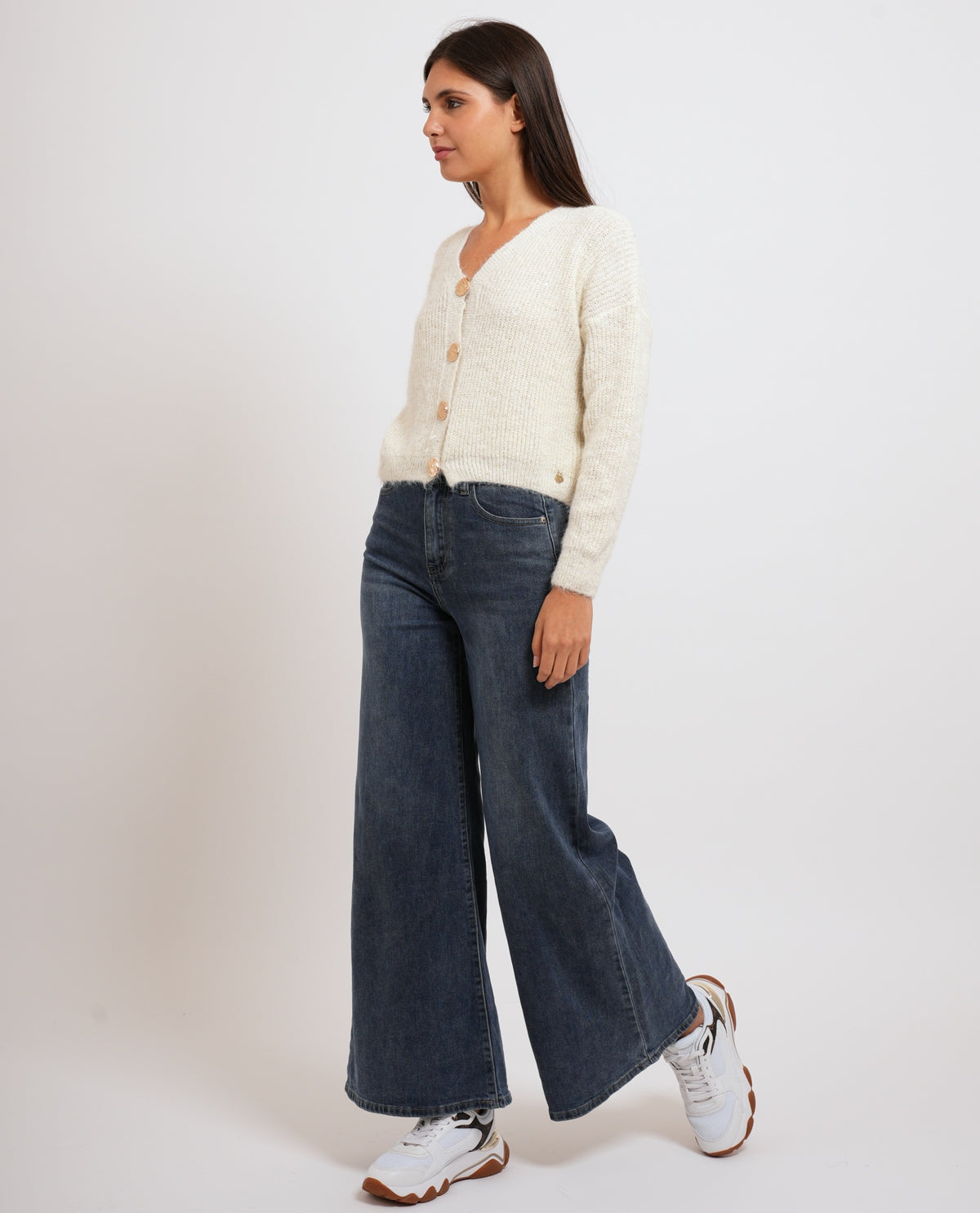 Cardigan donna Denny Rosa in misto lana 