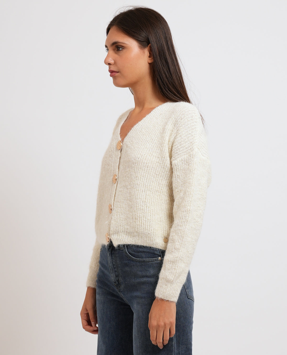 Cardigan donna Denny Rosa in misto lana 