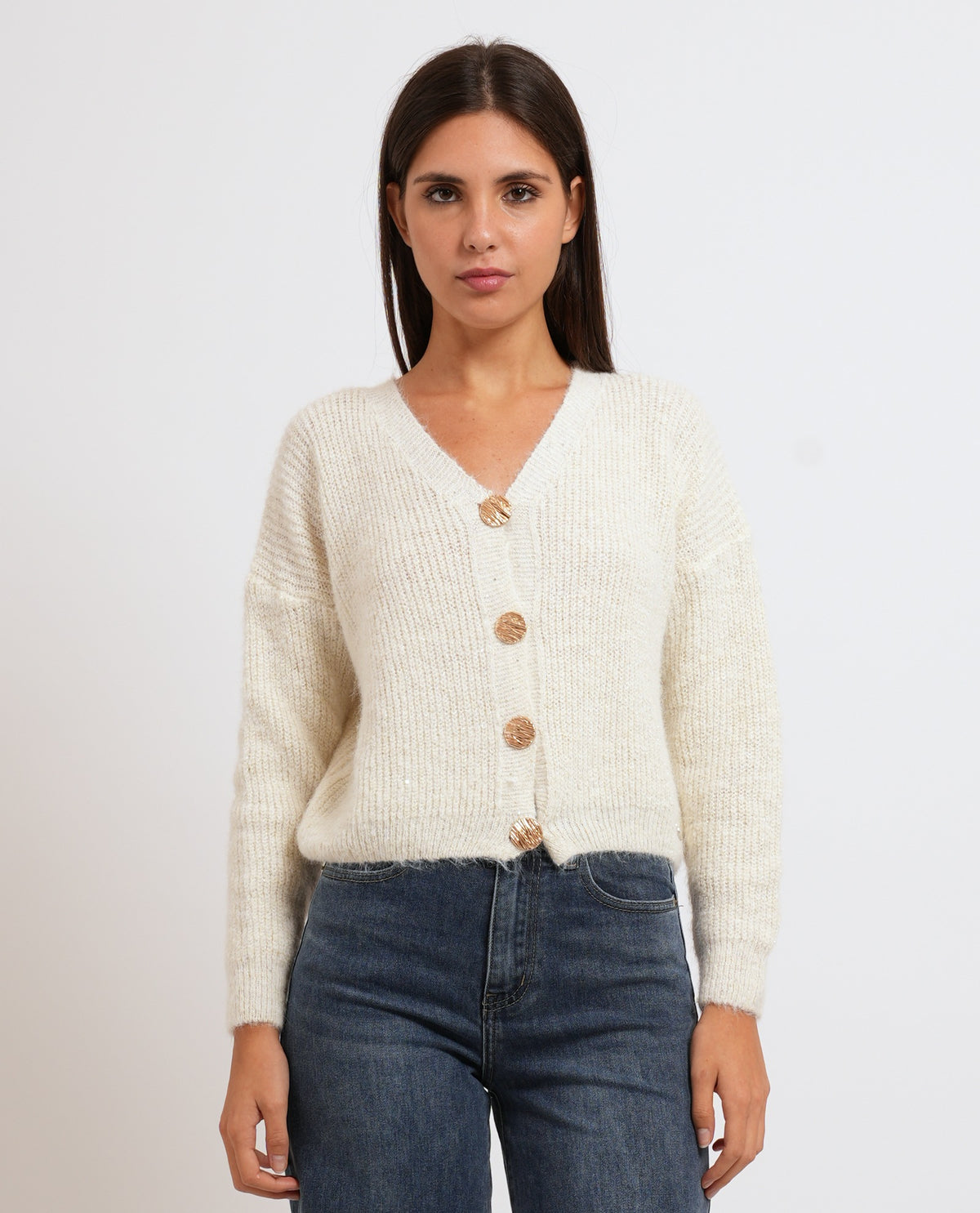Cardigan donna Denny Rosa in misto lana 
