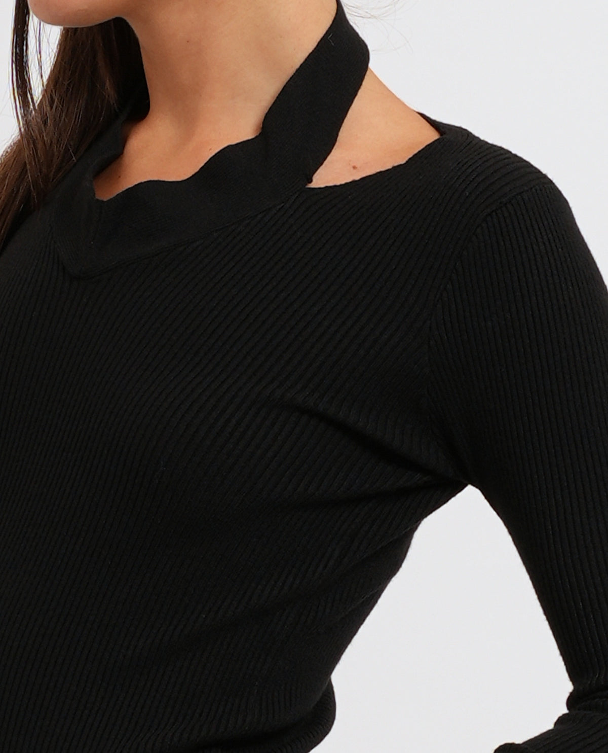 Maglione donna Denny Rosa cut on su spalla 