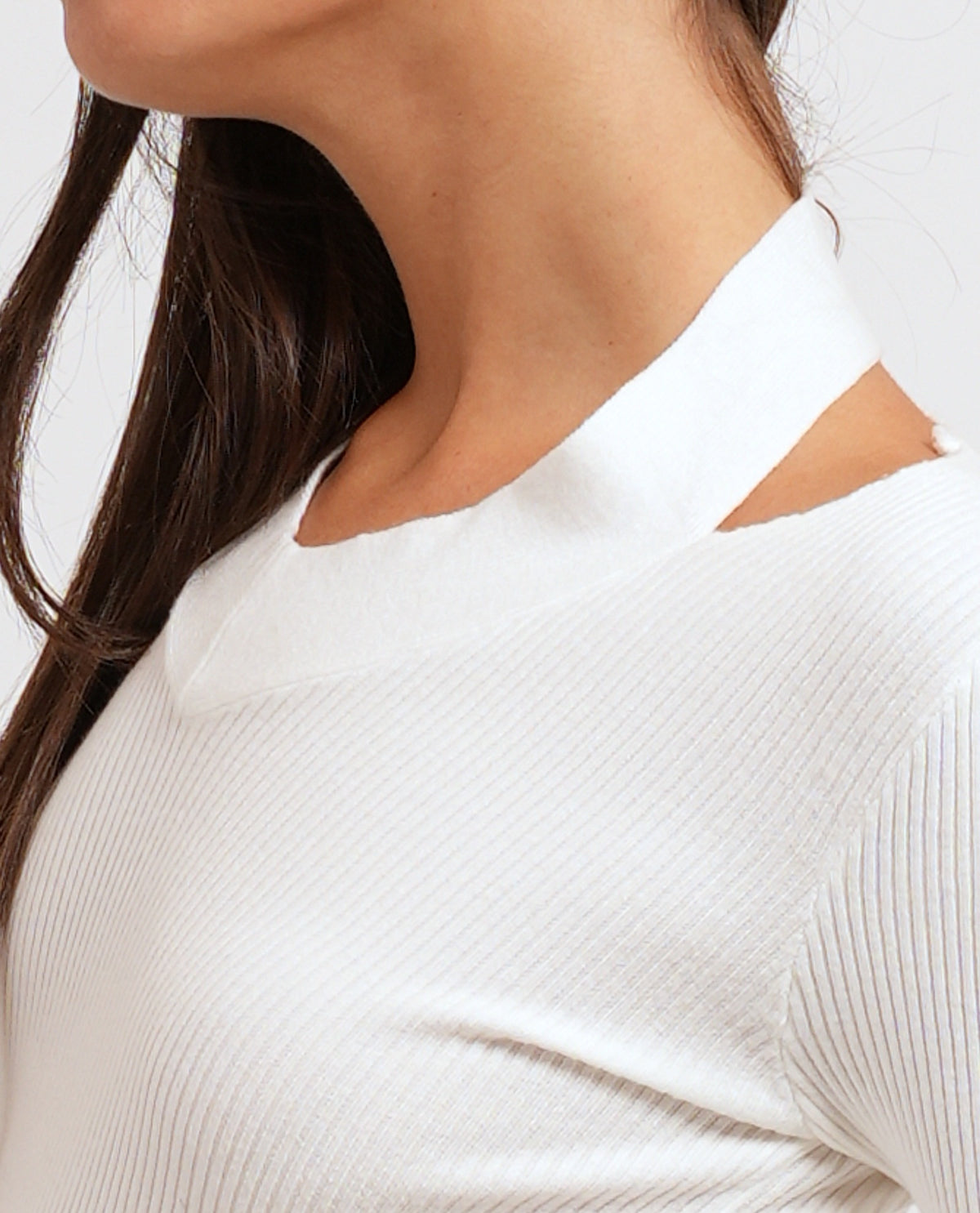 Maglione donna Denny Rosa cut on su spalla 
