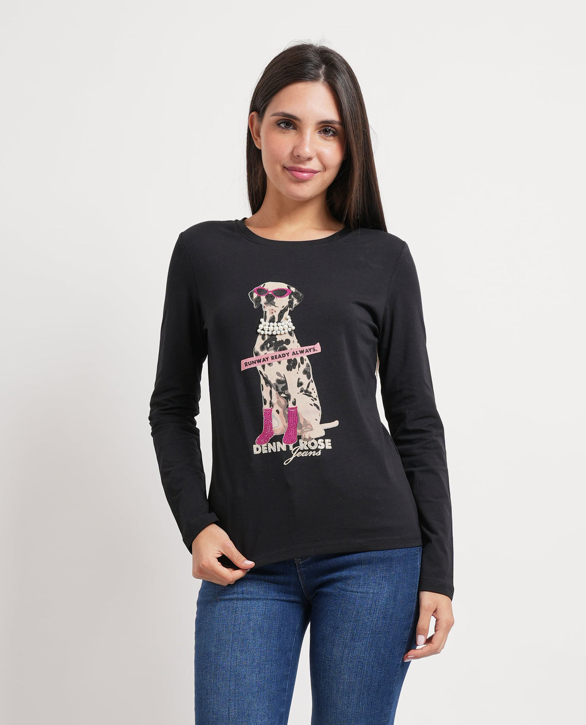 Maglia a maniche lunghe Denny Rose con stampa 
