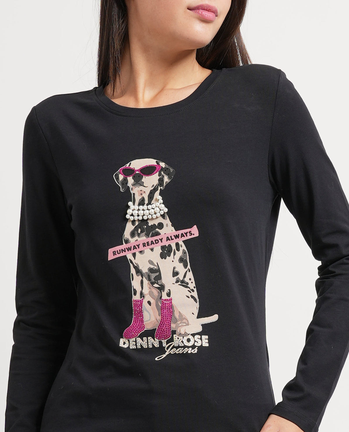 Maglia a maniche lunghe Denny Rose con stampa 