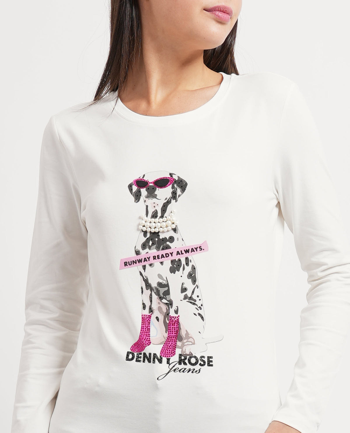 Maglia a maniche lunghe Denny Rose con stampa 
