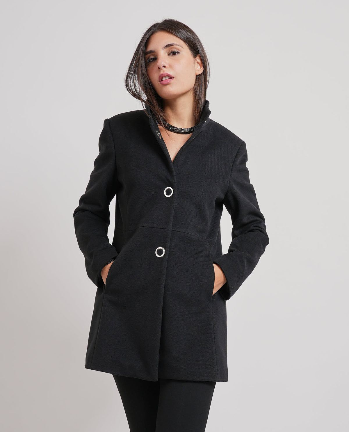 Cappotto a collo alto Edas donna 