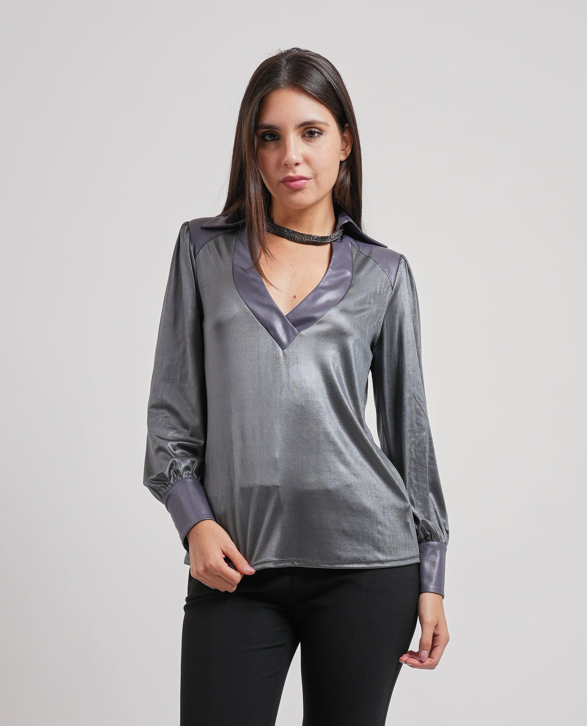 Polo jersey Edas donna con collana 