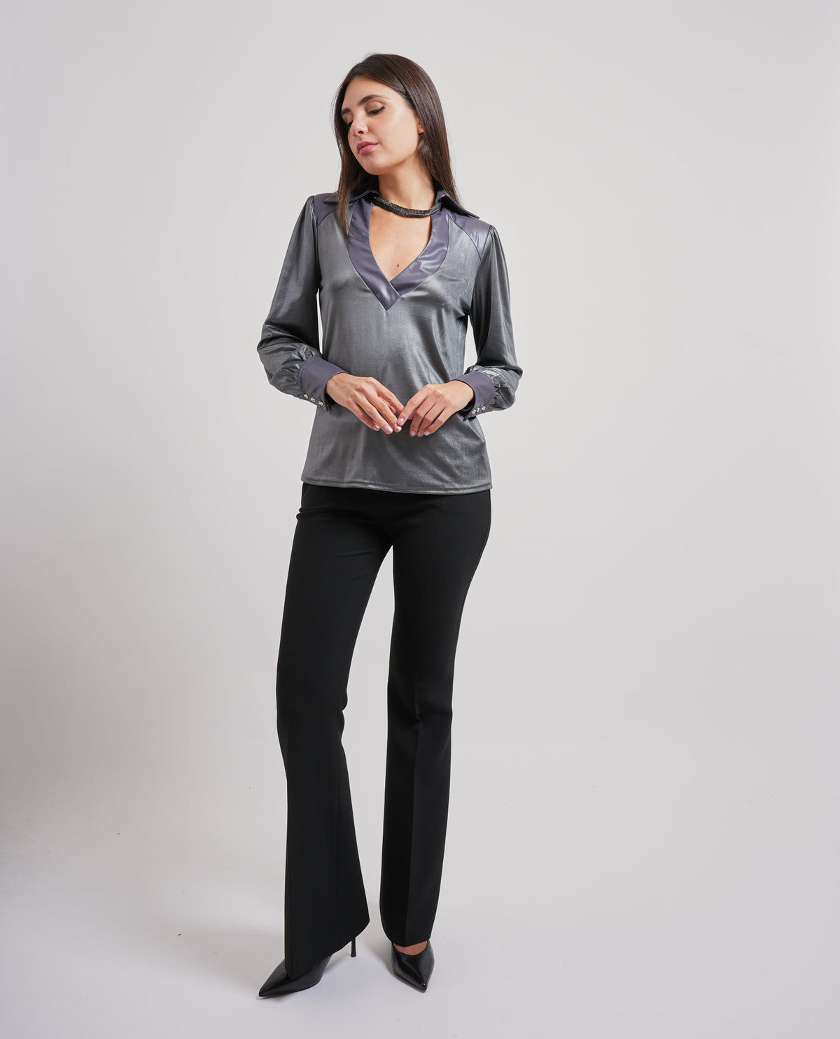 Polo jersey Edas donna con collana 