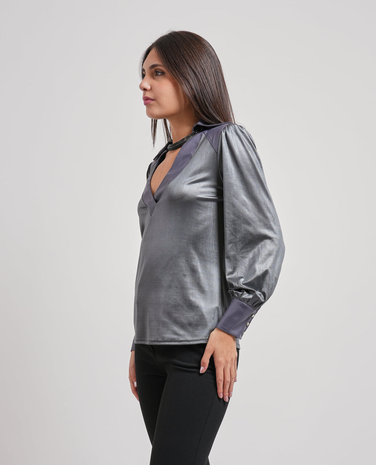 Polo jersey Edas donna con collana 