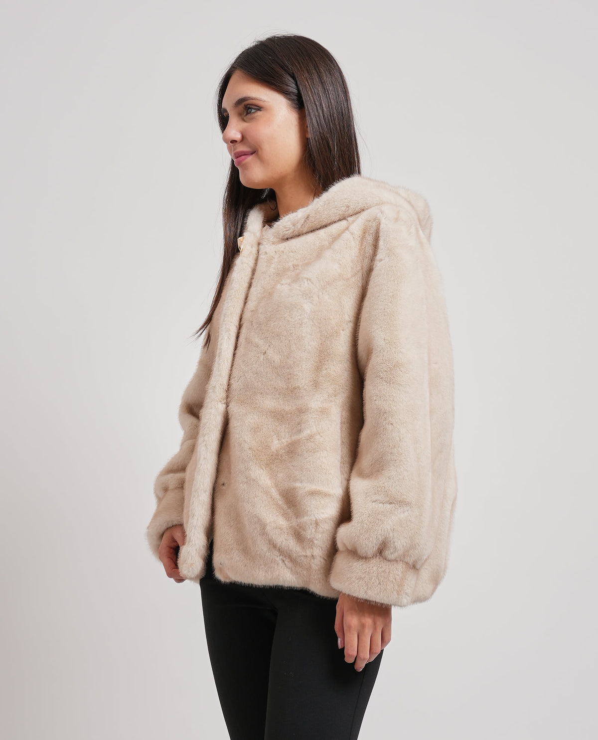 Ecopelliccia Edas donna con cappuccio 