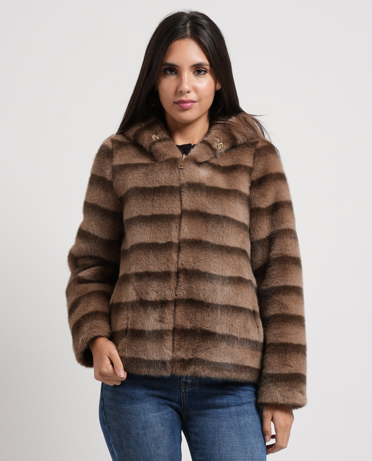Giubbotto donna Edas con cappuccio con ecopelliccia 