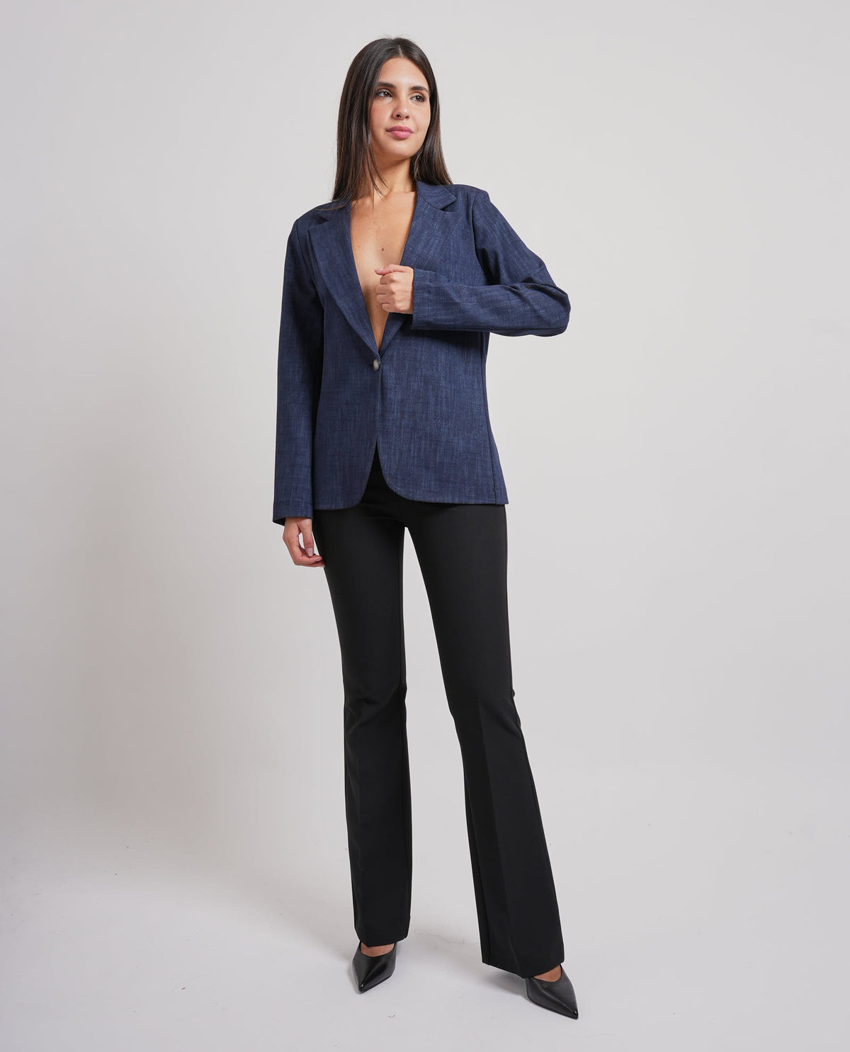 Giacca monopetto Edas donna in stile jeans 