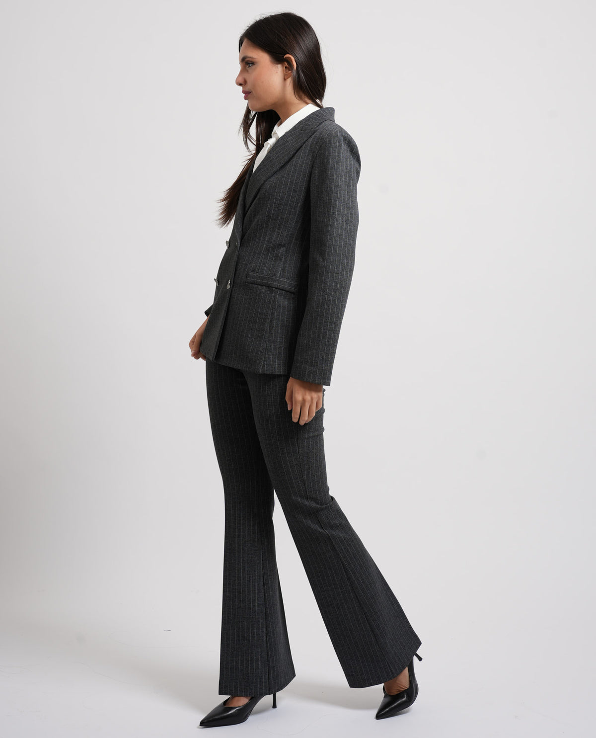 Pantalone donna Edas a righe e linea stretta 