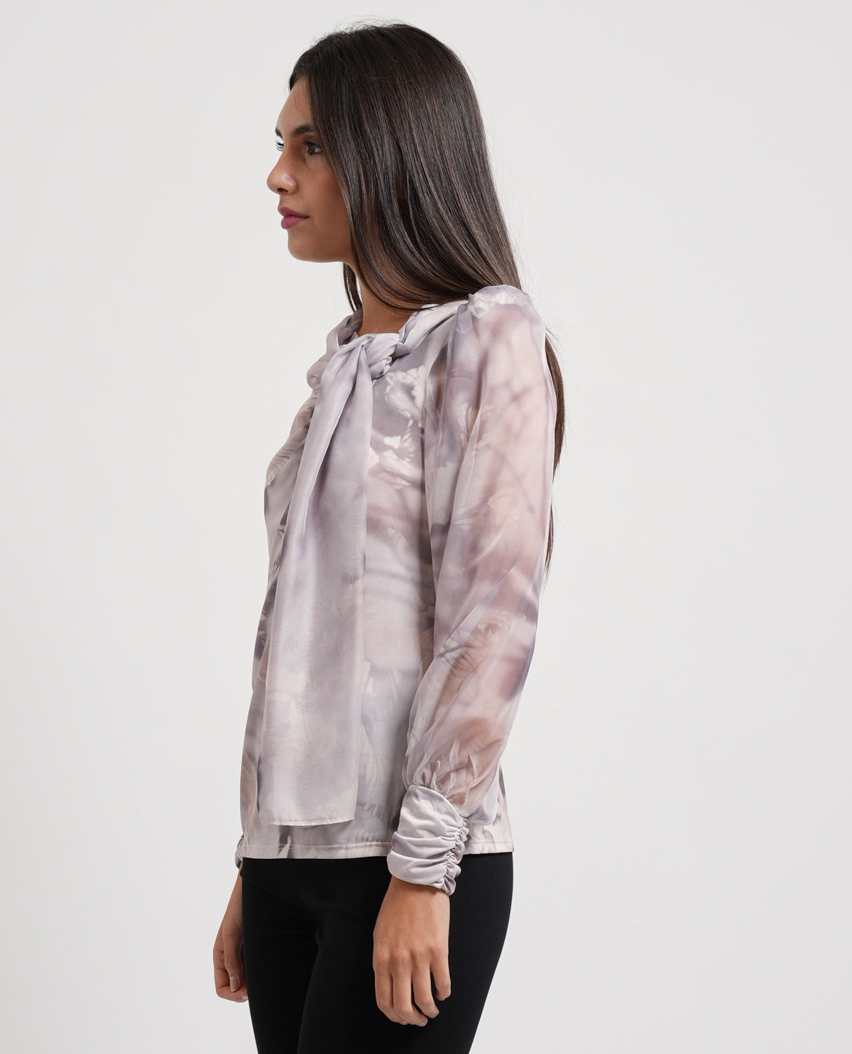 Blusa donna Edas in jersey e chiffon 