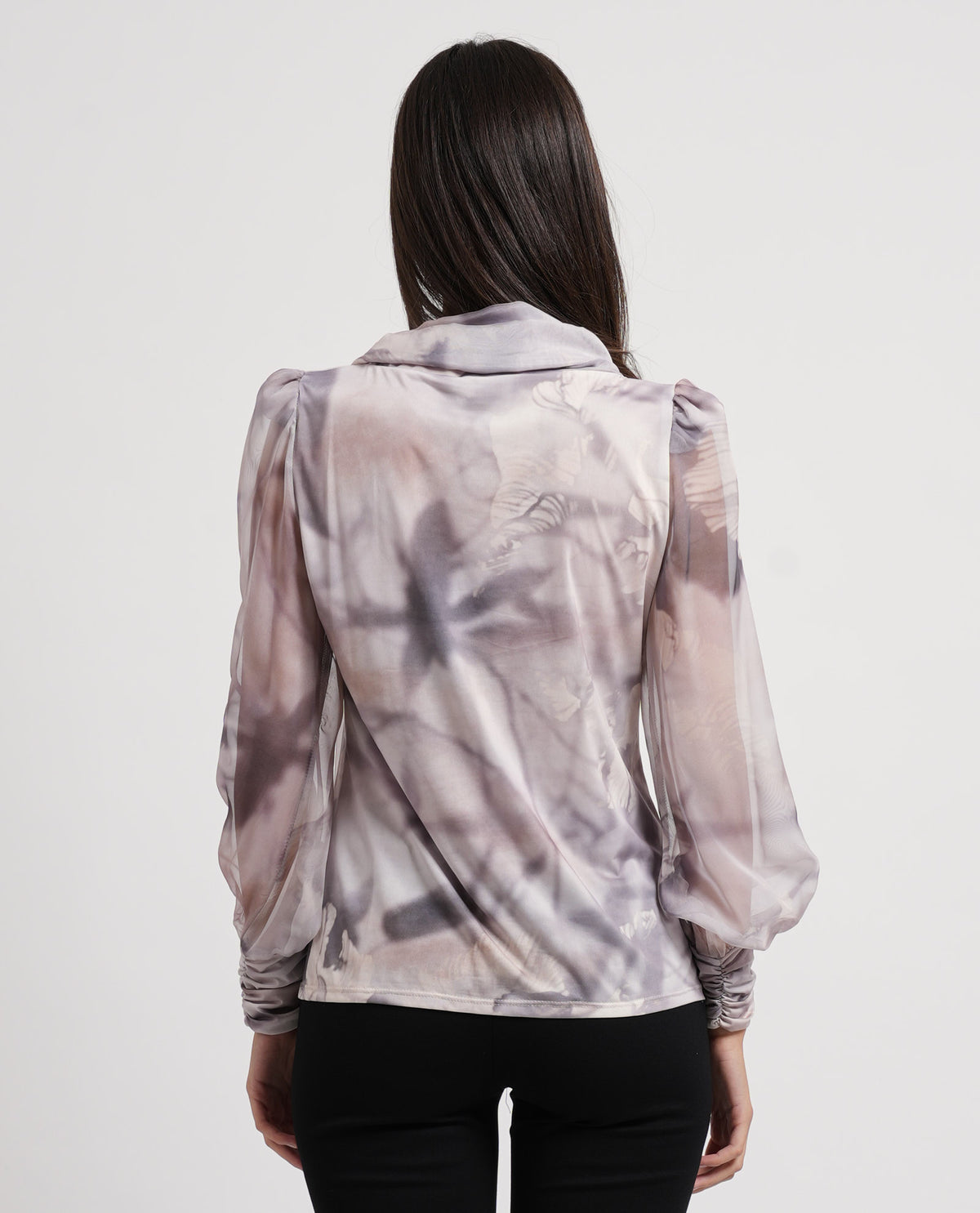 Blusa donna Edas in jersey e chiffon 