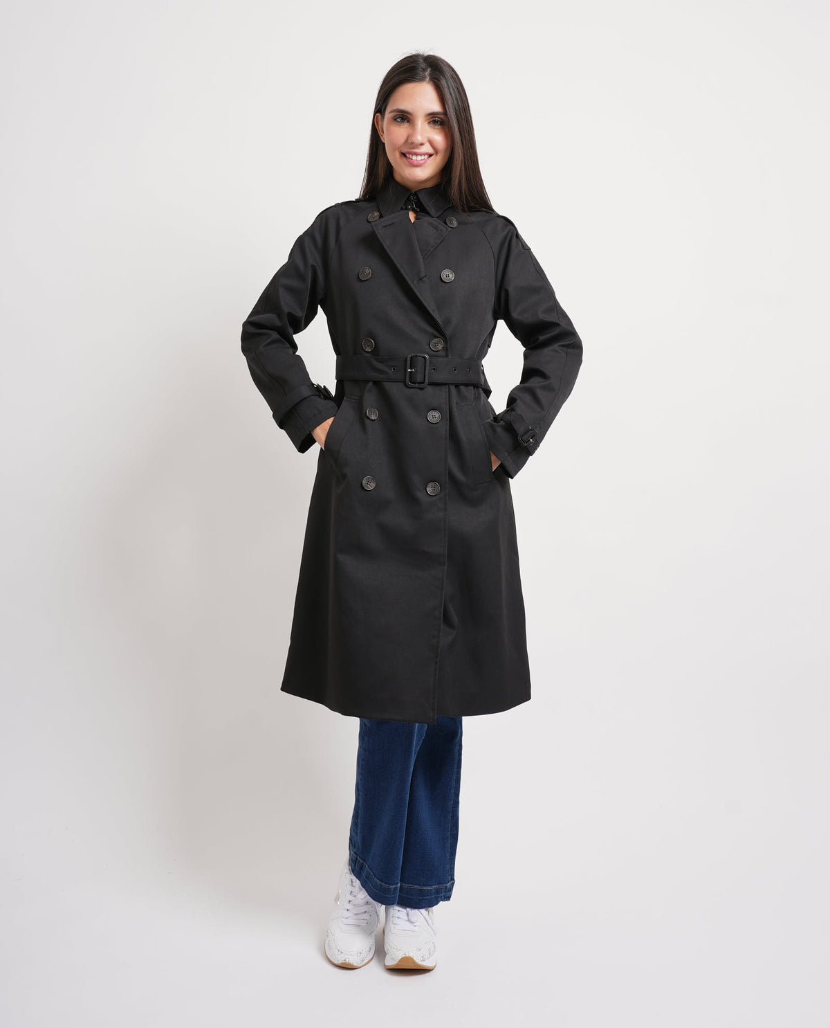 Trench lungo donna Edas manica raglan 