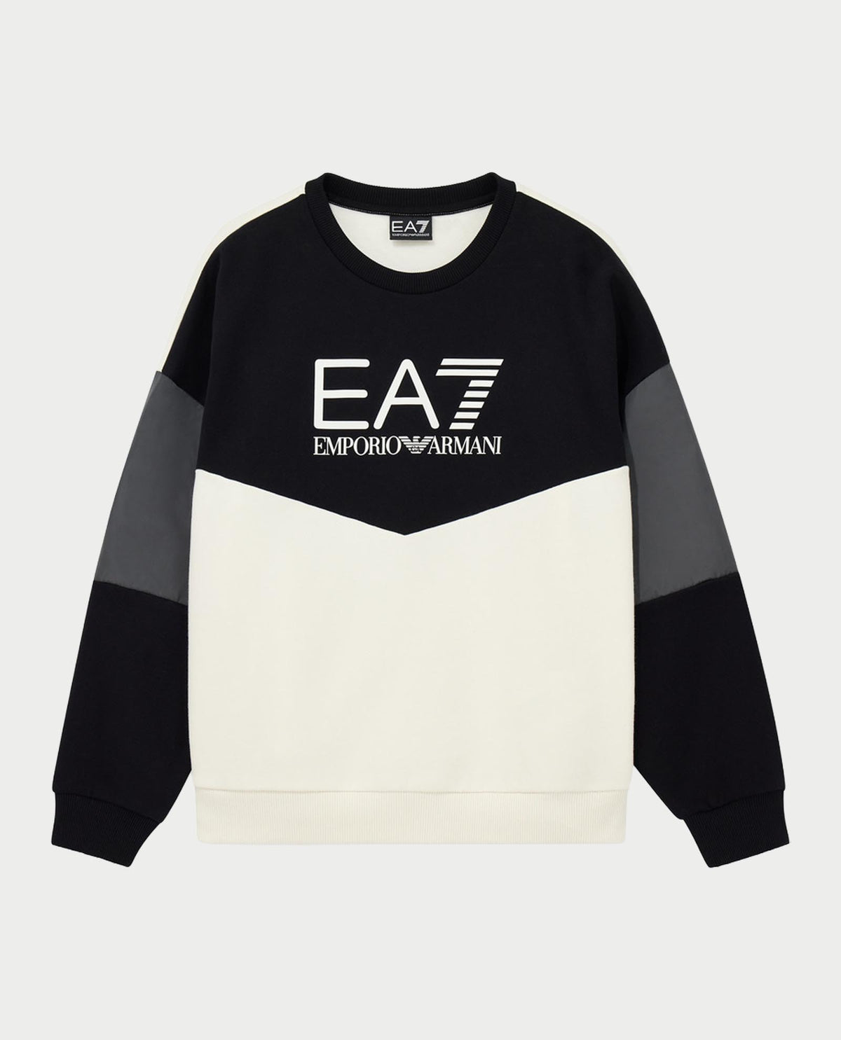 Felpa girocollo EA7 bambino in misto cotone 