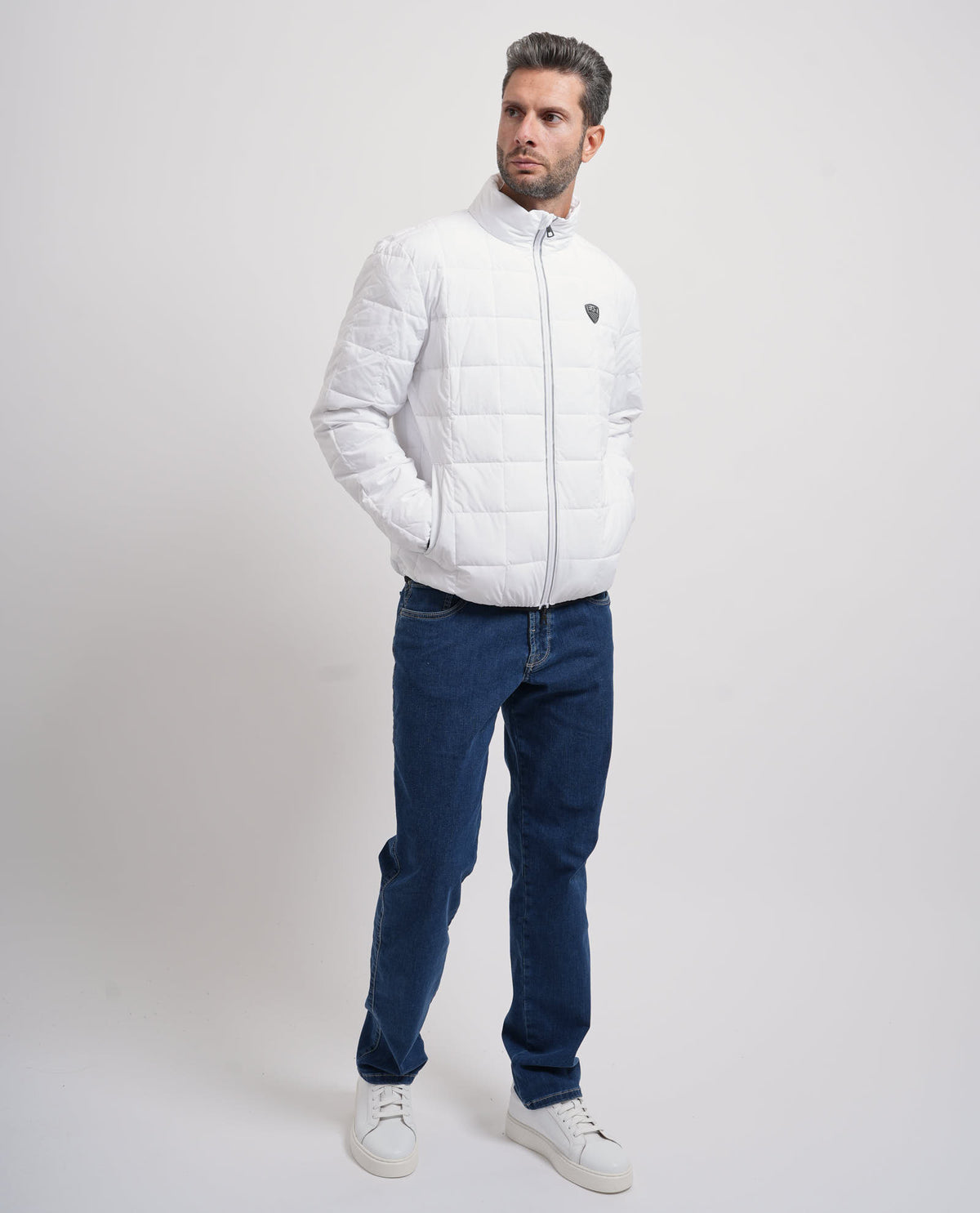 Giacca imbottita EA7 uomo con logo in petto<BR/> 