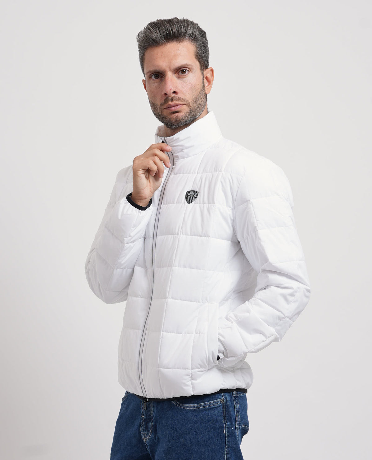 Giacca imbottita EA7 uomo con logo in petto<BR/> 