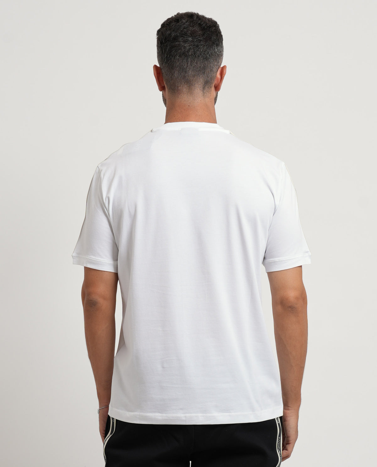 T-shirt in cotone EA7 uomo con logo e banda logata 