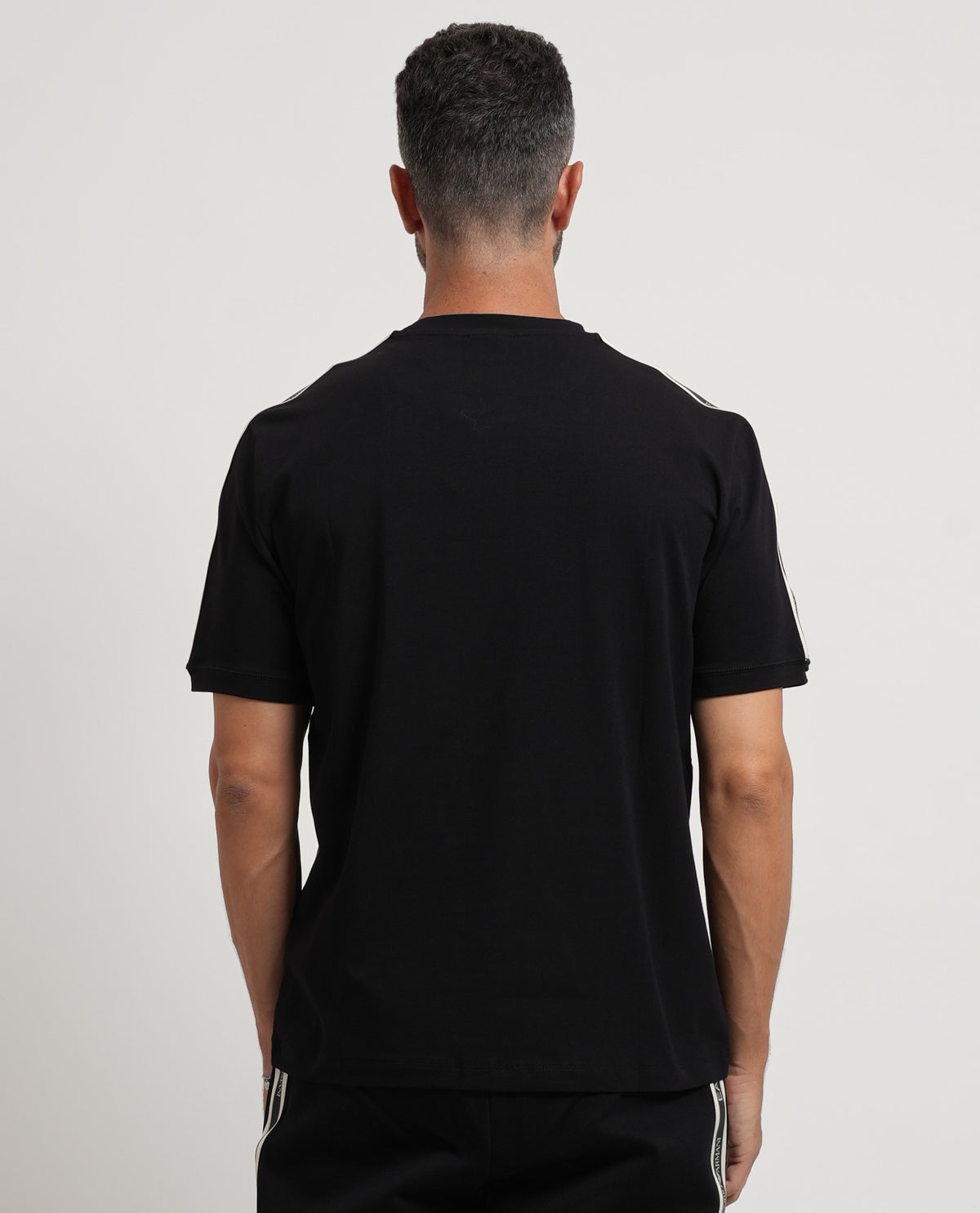 T-shirt in cotone EA7 uomo con logo e banda logata 