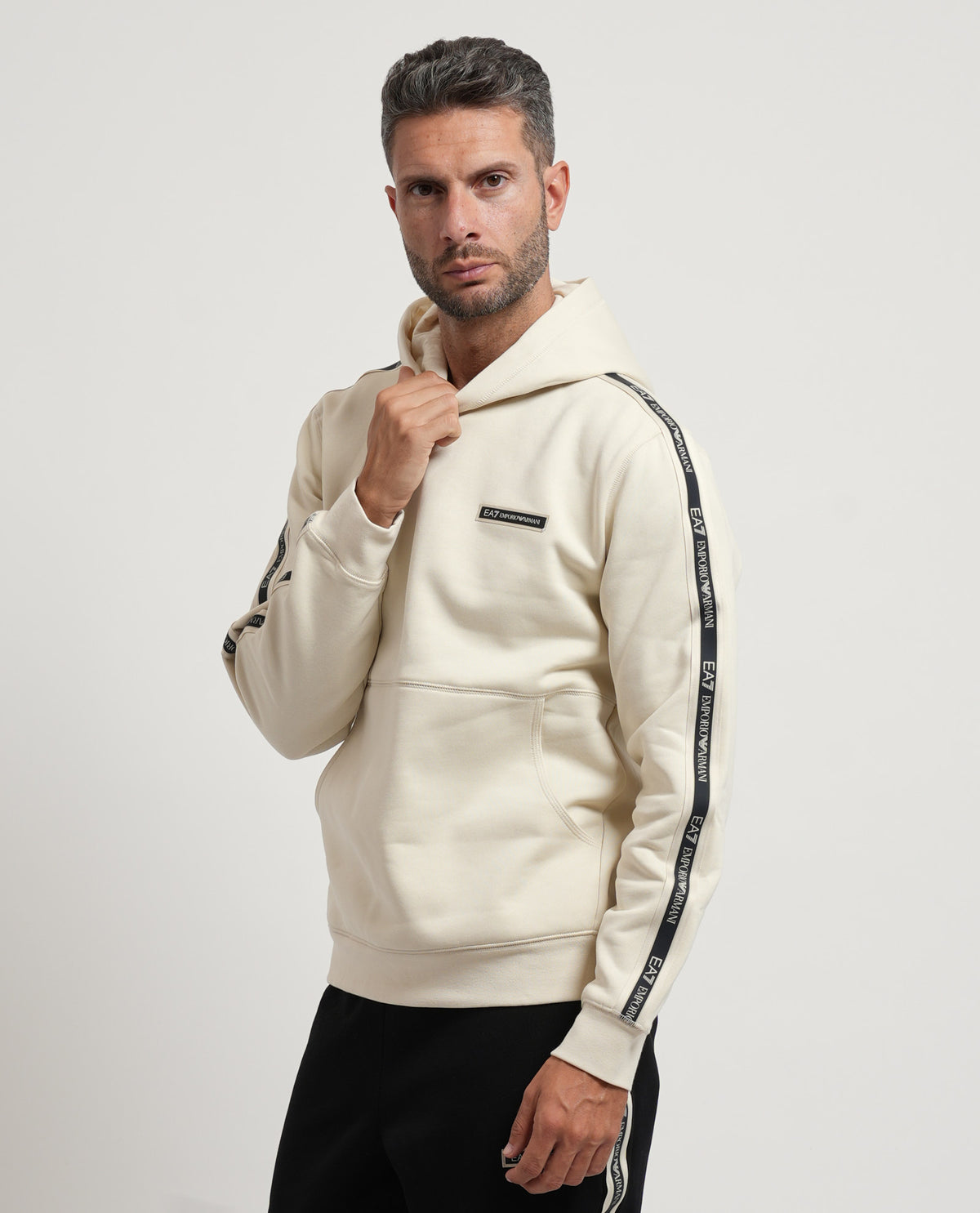 Felpa uomo EA7 con cappuccio e logo 