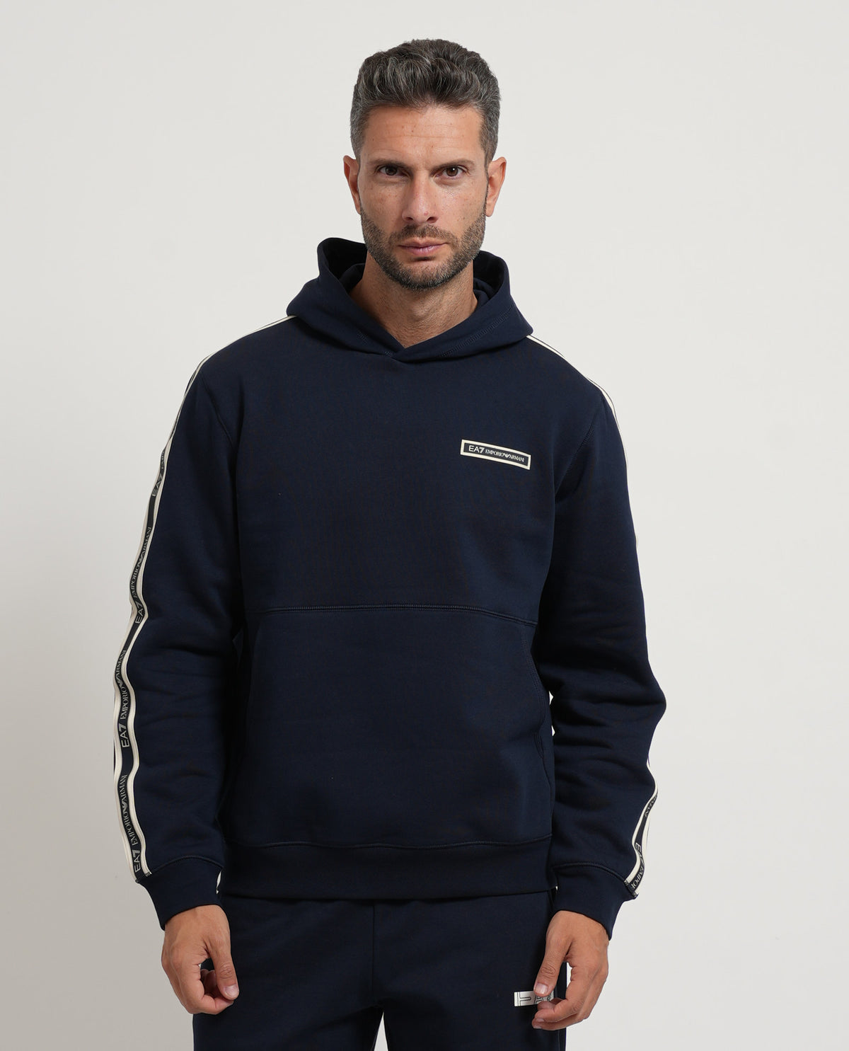 Felpa uomo EA7 con cappuccio e logo 