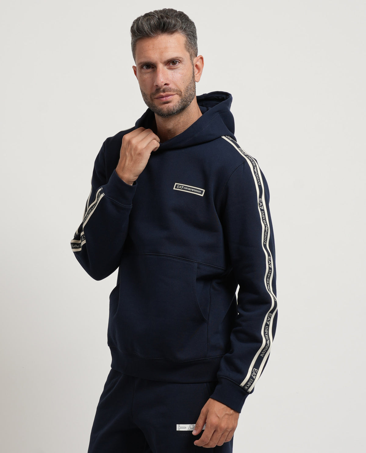 Felpa uomo EA7 con cappuccio e logo 