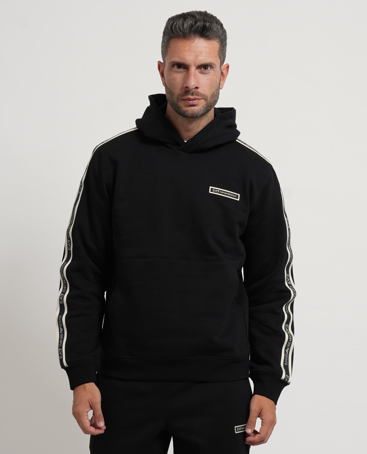 Felpa uomo EA7 con cappuccio e logo 