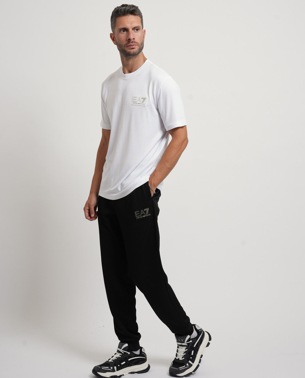 T-shirt girocollo EA7 uomo con logo 