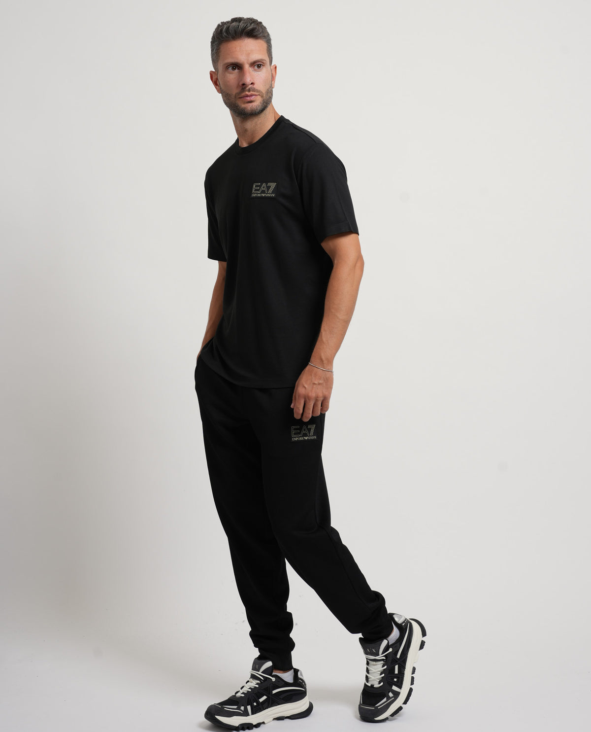 T-shirt girocollo EA7 uomo con logo 
