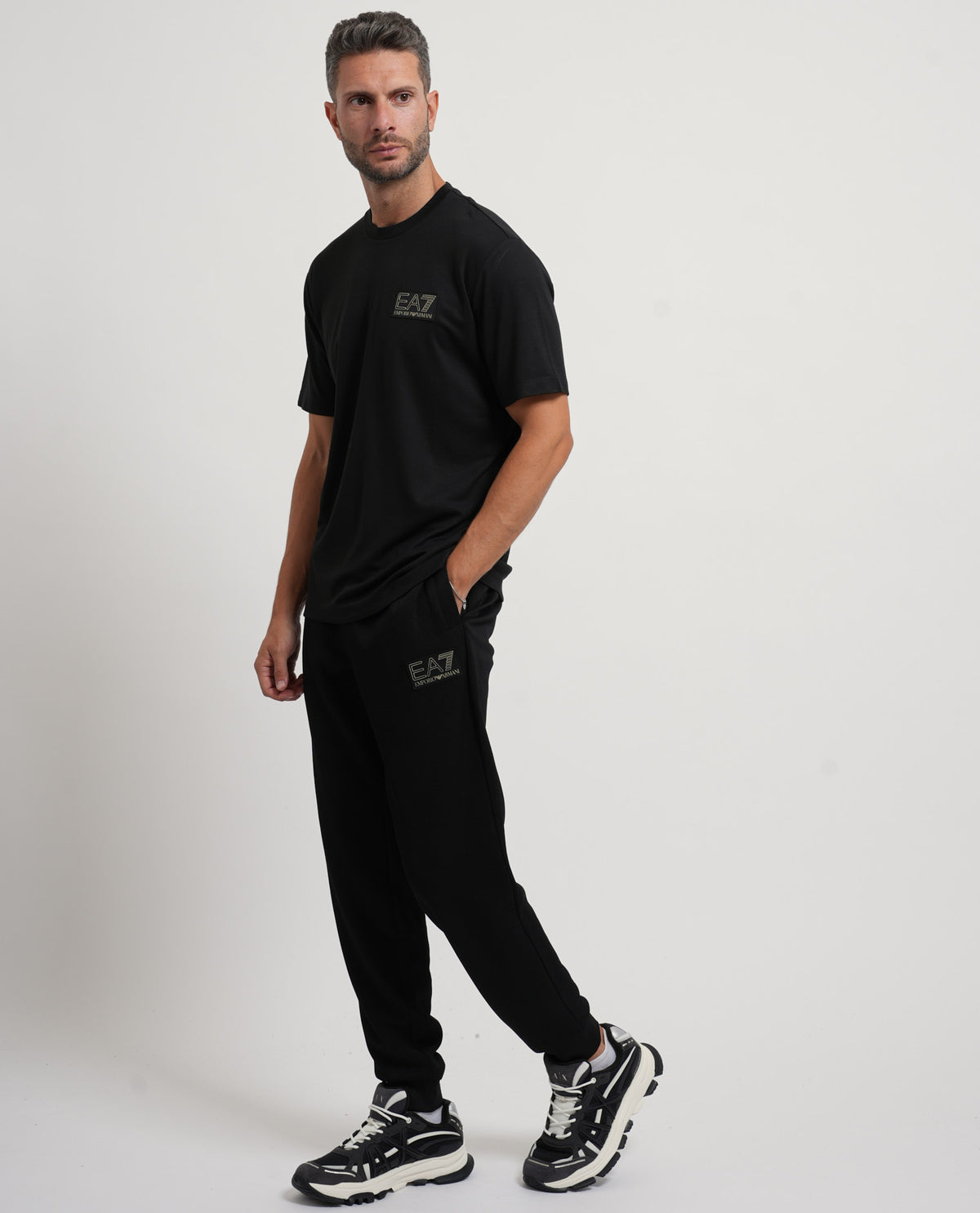 Pantaloni slim fit EA7 uomo in jersey 