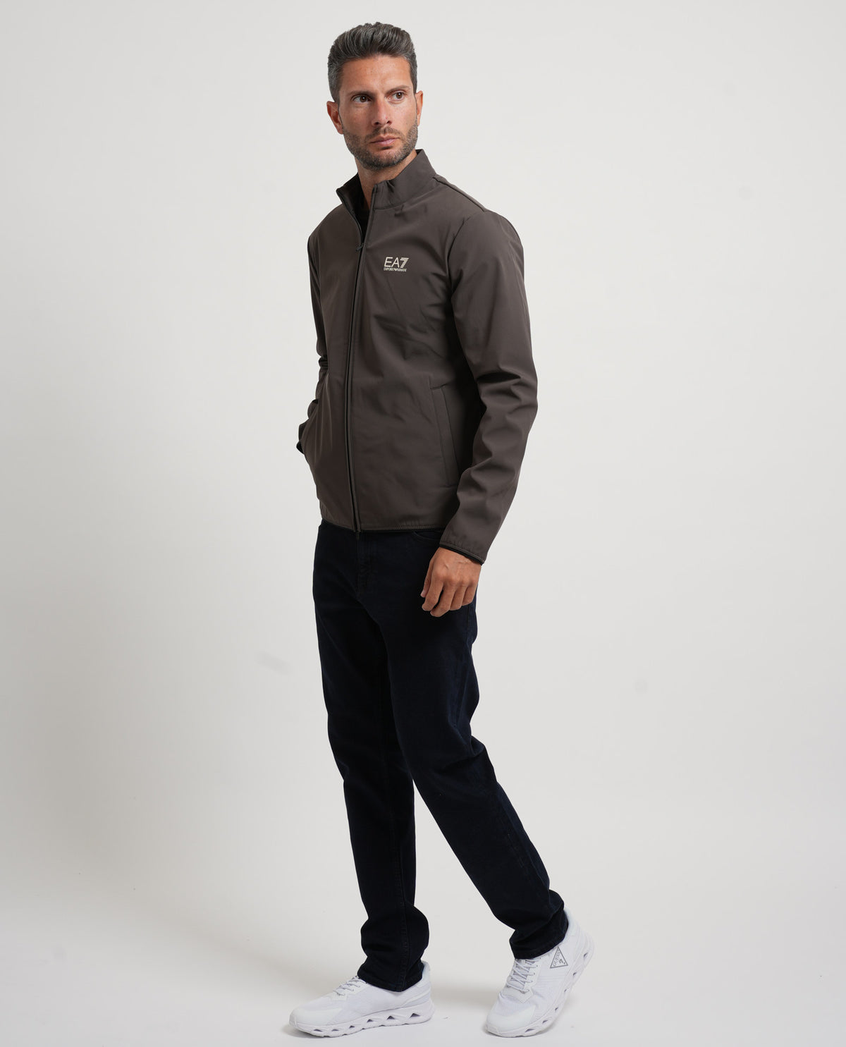 Giubbotto uomo EA7 fullzip e logo 