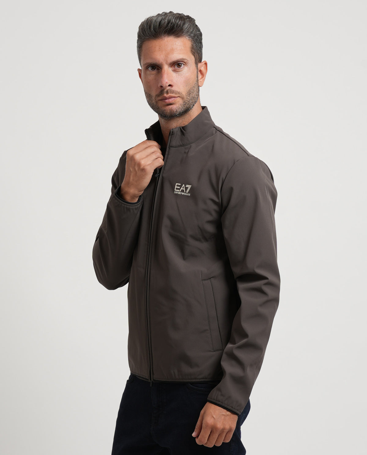 Giubbotto uomo EA7 fullzip e logo 